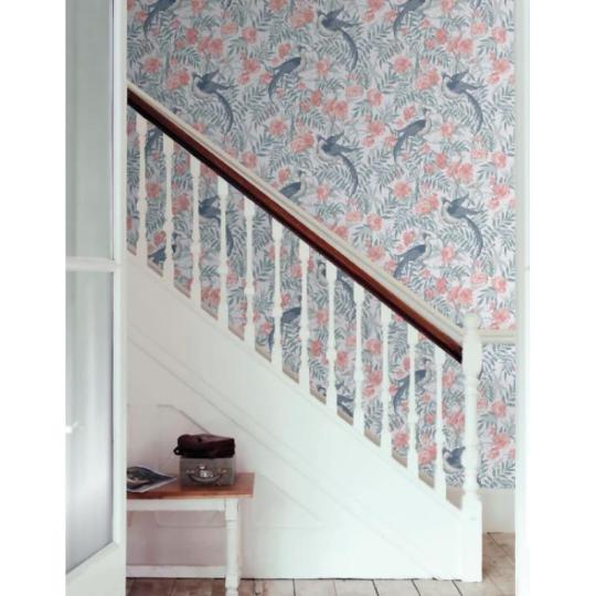 madaras viragmintas tapeta rozsaszin kek turkiz modern egzotikus elegans otthon lakas etterem lepcsohaz kavezo cukraszda nappali haloszoba dekor lakberendezes.jpg